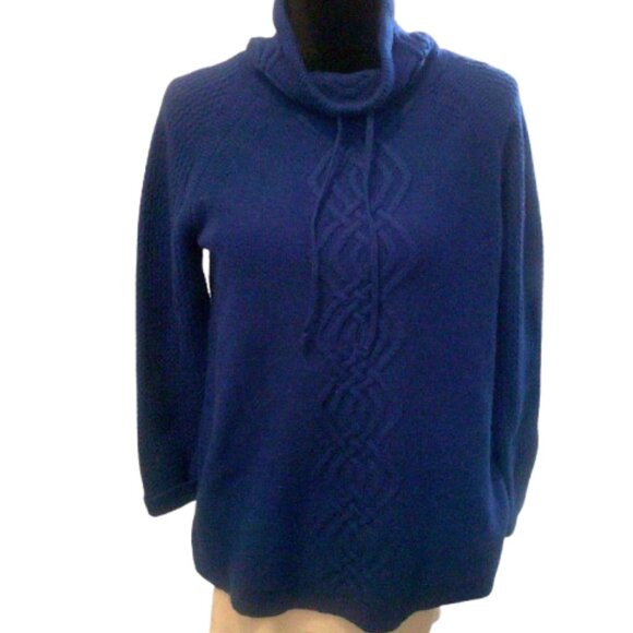 T by Talbots  Royal Blue Sweater Size M Lambswool blend - Picture 3 of 9